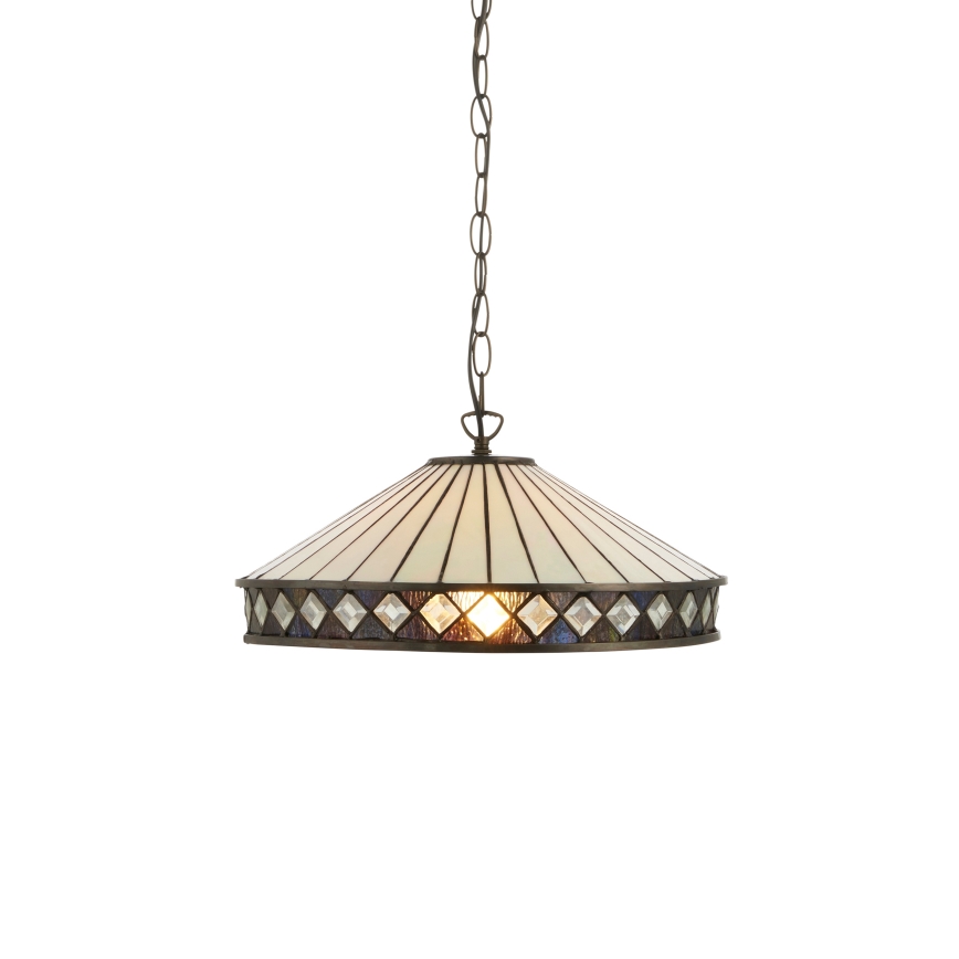 Endon 112196 - Tiffany FARGO ketiga lühter 1xE27/60W/230V, Ø 41,5 cm