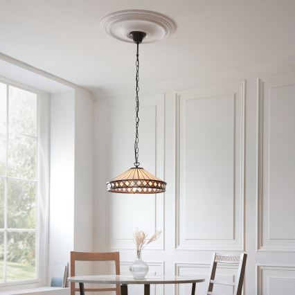 Endon 112196 - Tiffany FARGO ketiga lühter 1xE27/60W/230V, Ø 41,5 cm