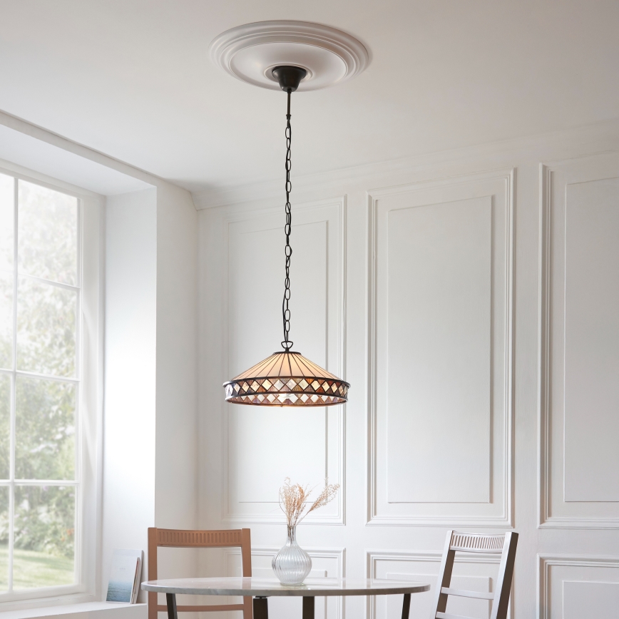Endon 112196 - Tiffany FARGO ketiga lühter 1xE27/60W/230V, Ø 41,5 cm
