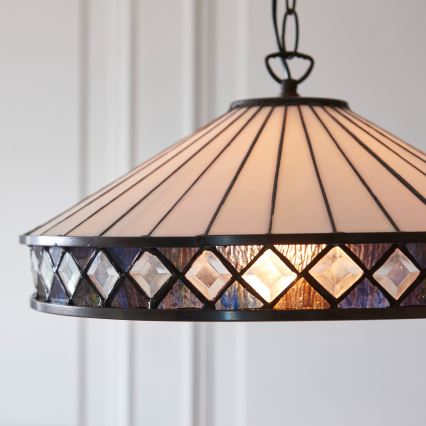 Endon 112196 - Tiffany FARGO ketiga lühter 1xE27/60W/230V, Ø 41,5 cm