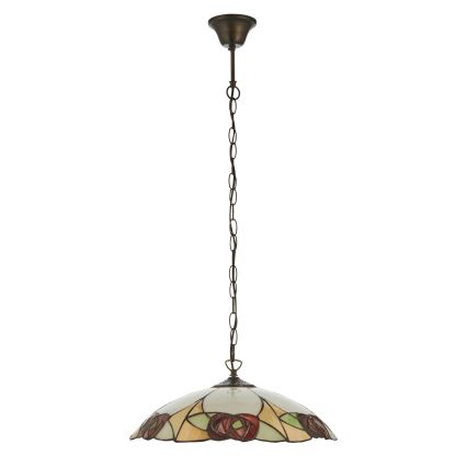 Endon 112197 - ketiga riputatav elegantne Tiffany-stiilis kroonlühter INGRAM 1xE27/60W/230V, läbimõõt 45 cm