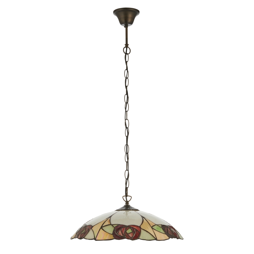 Endon 112197 - ketiga riputatav elegantne Tiffany-stiilis kroonlühter INGRAM 1xE27/60W/230V, läbimõõt 45 cm