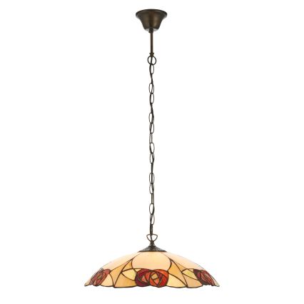 Endon 112197 - ketiga riputatav elegantne Tiffany-stiilis kroonlühter INGRAM 1xE27/60W/230V, läbimõõt 45 cm