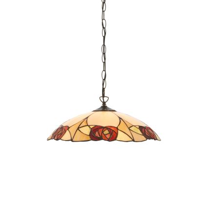 Endon 112197 - ketiga riputatav elegantne Tiffany-stiilis kroonlühter INGRAM 1xE27/60W/230V, läbimõõt 45 cm