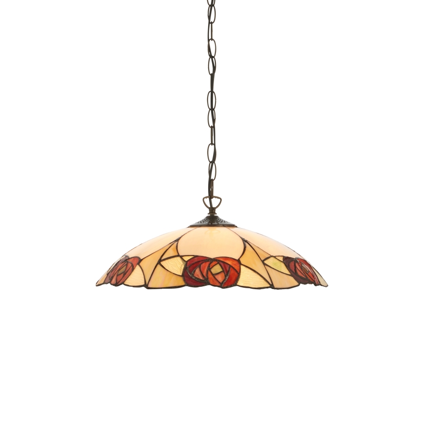Endon 112197 - ketiga riputatav elegantne Tiffany-stiilis kroonlühter INGRAM 1xE27/60W/230V, läbimõõt 45 cm