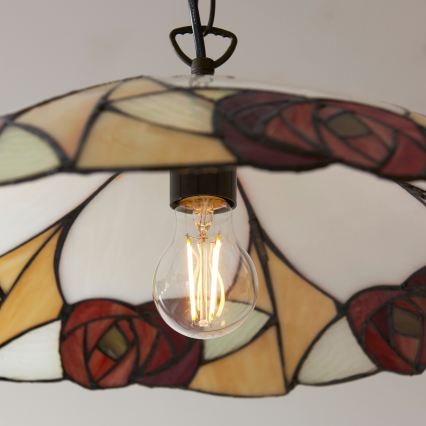 Endon 112197 - ketiga riputatav elegantne Tiffany-stiilis kroonlühter INGRAM 1xE27/60W/230V, läbimõõt 45 cm