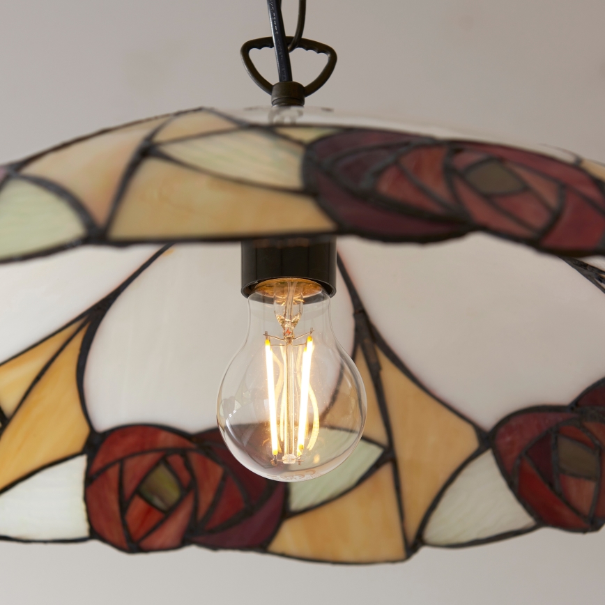 Endon 112197 - ketiga riputatav elegantne Tiffany-stiilis kroonlühter INGRAM 1xE27/60W/230V, läbimõõt 45 cm