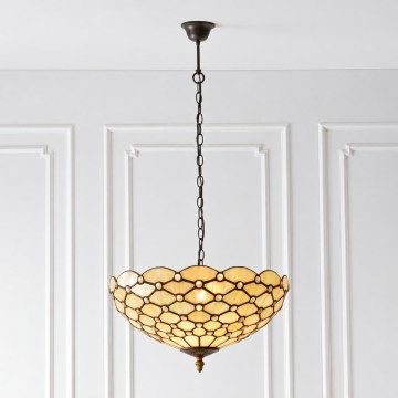 Endon 112226 - Ketiga lühter Tiffany PEARL 1xE27/10W/230V, läbimõõt 45 cm