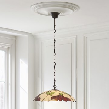 Endon 112246 - Tiffany BOTANICA ketiga ripp-lühter 1xE27/60W/230V, läbimõõt 45 cm
