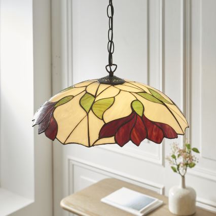 Endon 112246 - Tiffany BOTANICA ketiga ripp-lühter 1xE27/60W/230V, läbimõõt 45 cm