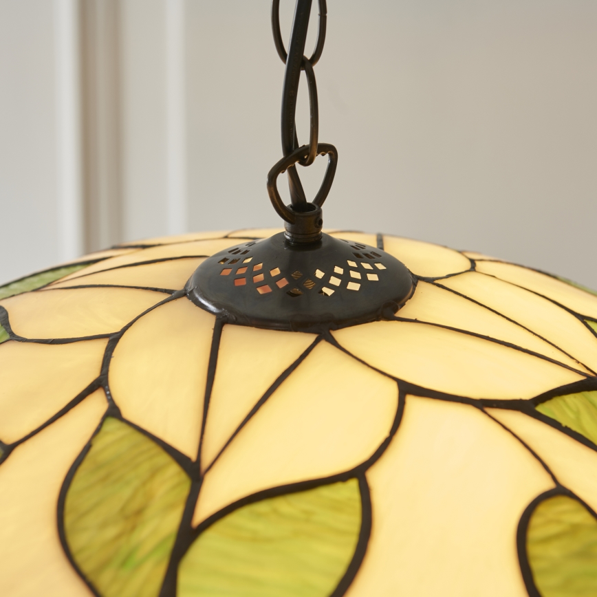 Endon 112246 - Tiffany BOTANICA ketiga ripp-lühter 1xE27/60W/230V, läbimõõt 45 cm