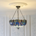 Endon 112250 - ketiga rippuv Tiffany DRAGONFLY lühter 3xE27/60W/230V, läbimõõt 50 cm