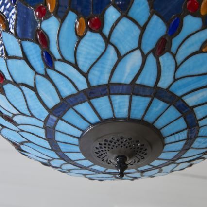 Endon 112250 - ketiga rippuv Tiffany DRAGONFLY lühter 3xE27/60W/230V, läbimõõt 50 cm
