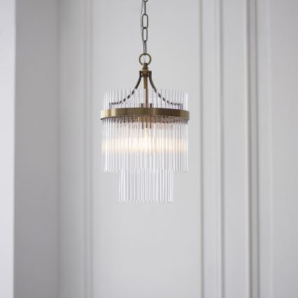 Endon 112572 - ketiga ripplühter MARIETTA 1xE27/10W/230V messing/läbipaistev