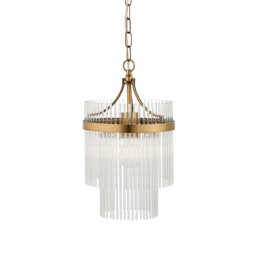 Endon 112572 - ketiga ripplühter MARIETTA 1xE27/10W/230V messing/läbipaistev