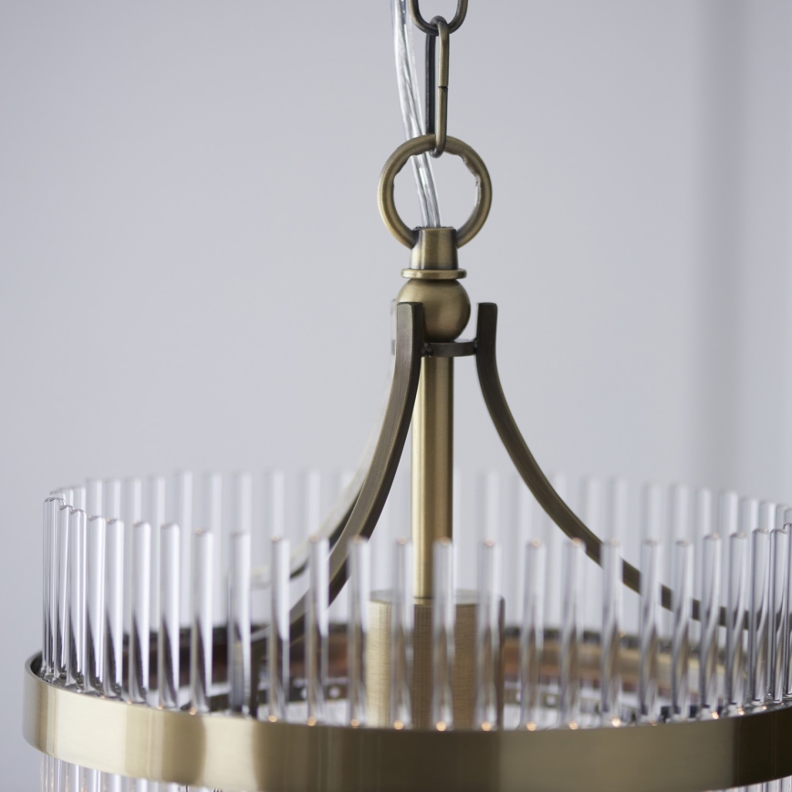 Endon 112572 - ketiga ripplühter MARIETTA 1xE27/10W/230V messing/läbipaistev
