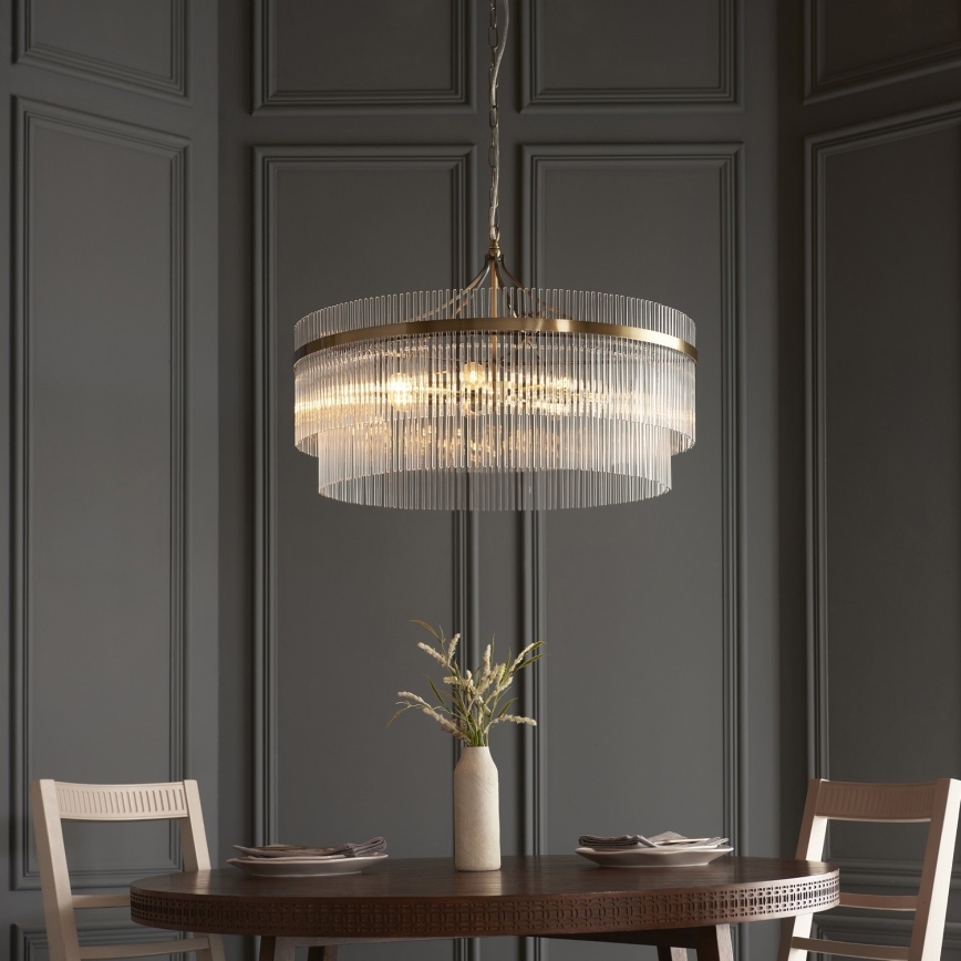 Endon 112574 - Ketiga lühter MARIETTA GRAND 7xE14/7W/230V messing/läbipaistev