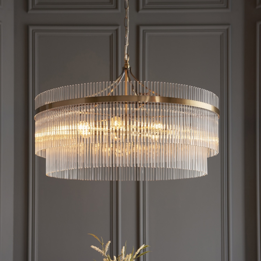 Endon 112574 - Ketiga lühter MARIETTA GRAND 7xE14/7W/230V messing/läbipaistev