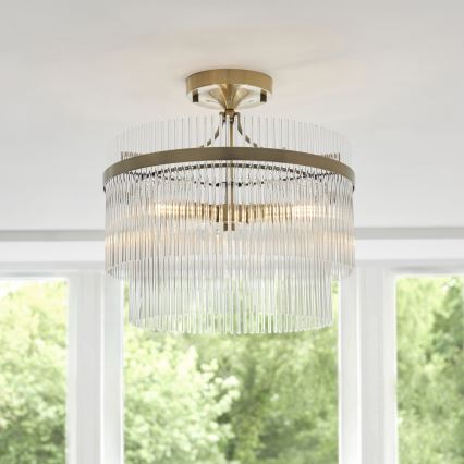 Endon 112575 - Pinnale kinnitatav lühter MARIETTA 3xE14/7W/230V messing/läbipaistev