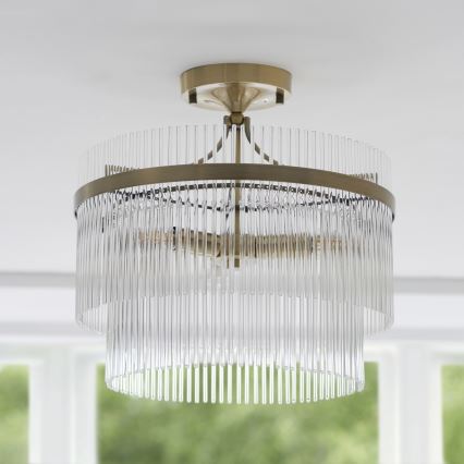 Endon 112575 - Pinnale kinnitatav lühter MARIETTA 3xE14/7W/230V messing/läbipaistev