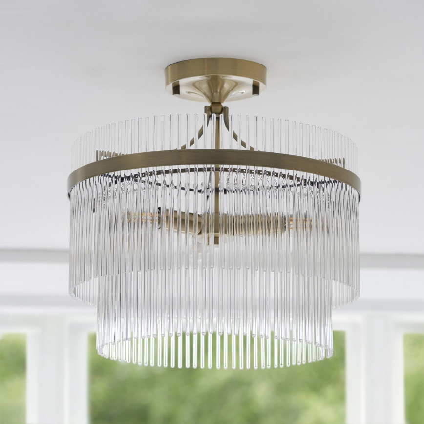 Endon 112575 - Pinnale kinnitatav lühter MARIETTA 3xE14/7W/230V messing/läbipaistev