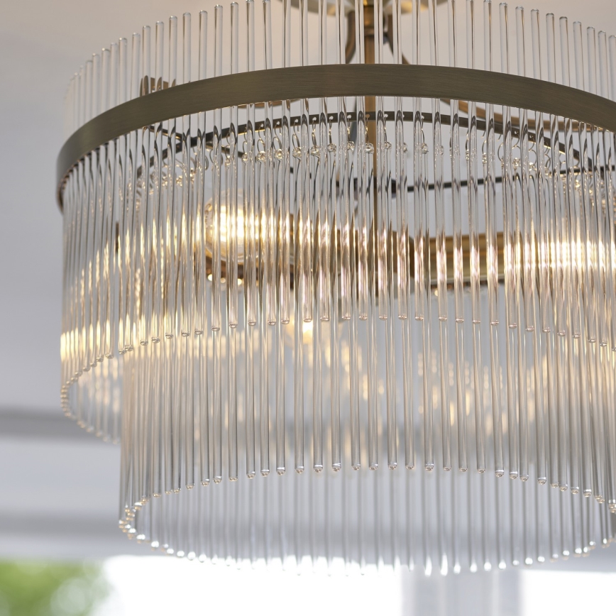 Endon 112575 - Pinnale kinnitatav lühter MARIETTA 3xE14/7W/230V messing/läbipaistev