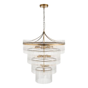 Endon 112576 - Lühter MARIETTA 16xE14/6W/230V messing/läbipaistev