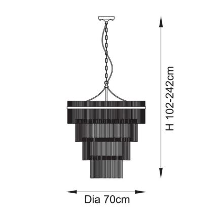 Endon 112576 - Lühter MARIETTA 16xE14/6W/230V messing/läbipaistev