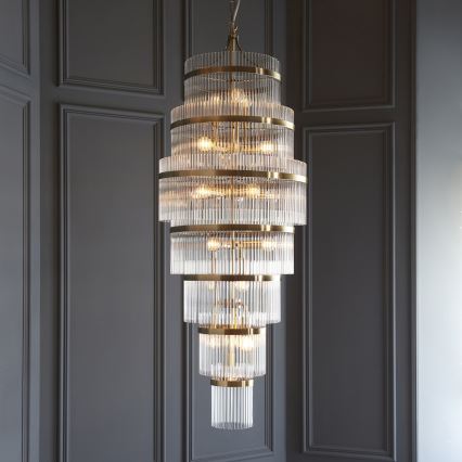 Endon 112793 - Lühter MARIETTA GRAND 21xE14/6W/230V messing/läbipaistev