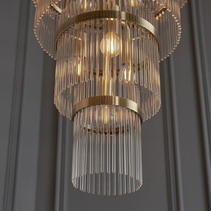 Endon 112793 - Lühter MARIETTA GRAND 21xE14/6W/230V messing/läbipaistev