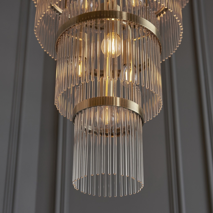 Endon 112793 - Lühter MARIETTA GRAND 21xE14/6W/230V messing/läbipaistev