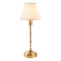 Endon 114811 - LED-hämardatav laetav laualamp BURLEY, 1,5 W / 5 V, 3600 mAh, messing/valge