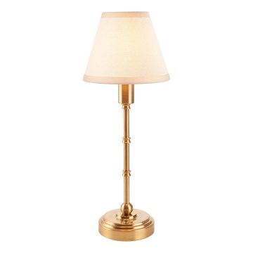 Endon 114811 - LED-hämardatav laetav laualamp BURLEY, 1,5 W / 5 V, 3600 mAh, messing/valge
