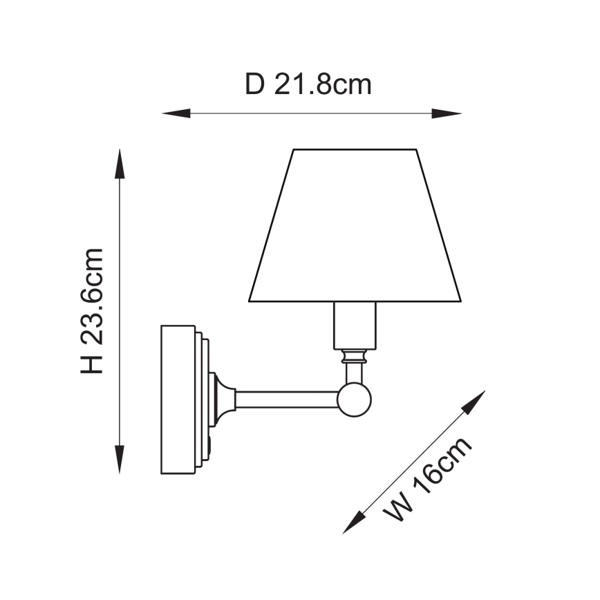 Endon 114830 - LED Hämardatav laetav sein lamp BURLEY LED/1,5W/5V 3600 mAh messing/kreemikas