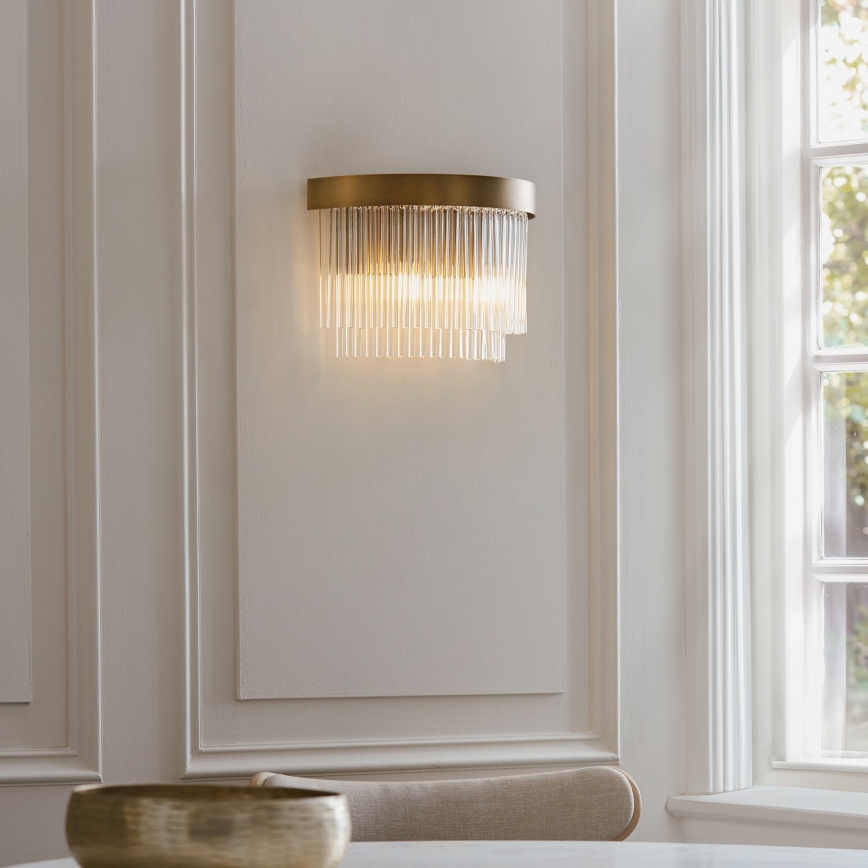 Endon 119125 - Seinavalgusti CLERMONT 2xE14/6W/230V, messingviimistlus