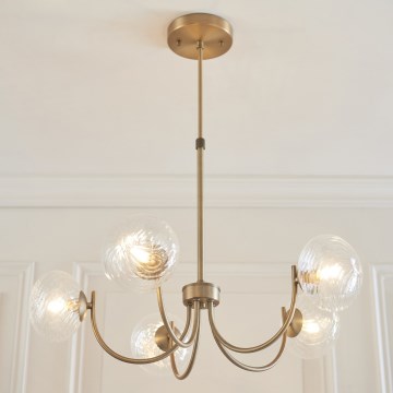 Endon 119210 - Lühter varrega HAGUE 5xG9/5W/230V messingist
