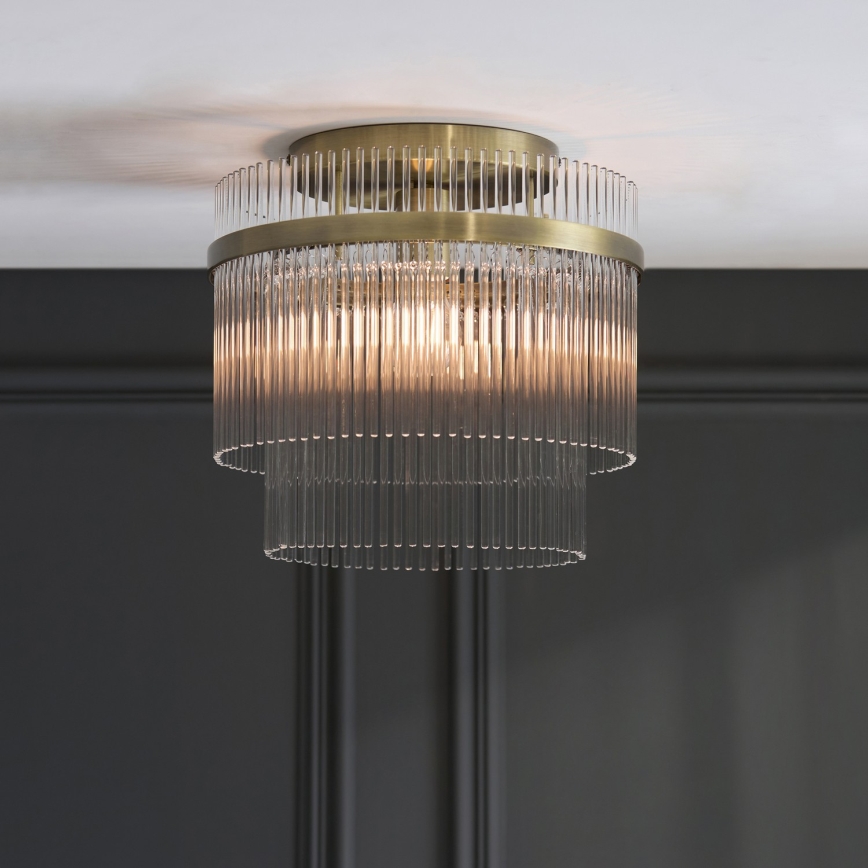 Endon 119492 - Pinnapealne laelamp MARIETTA 1xE27/10W/230V messing/läbipaistev