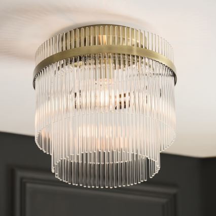 Endon 119492 - Pinnapealne laelamp MARIETTA 1xE27/10W/230V messing/läbipaistev