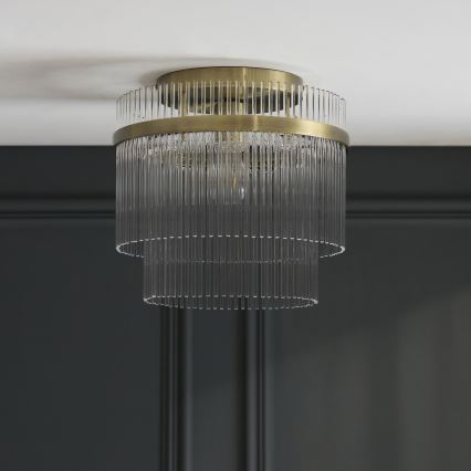 Endon 119492 - Pinnapealne laelamp MARIETTA 1xE27/10W/230V messing/läbipaistev