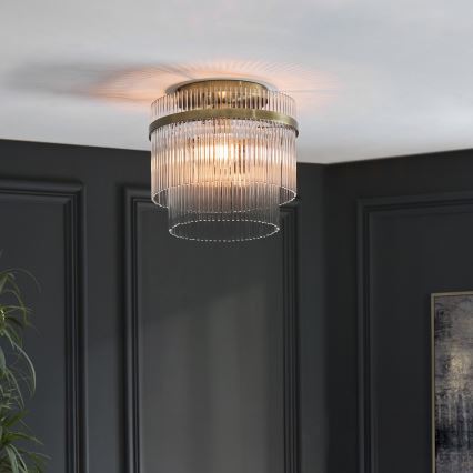 Endon 119492 - Pinnapealne laelamp MARIETTA 1xE27/10W/230V messing/läbipaistev