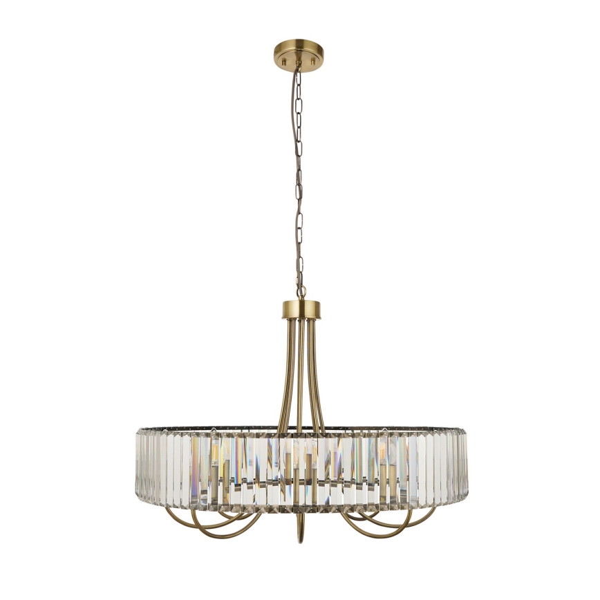 Endon 119611 - ketiga rippuv lühter VISCONTI 8xE14/6W/230V, messing