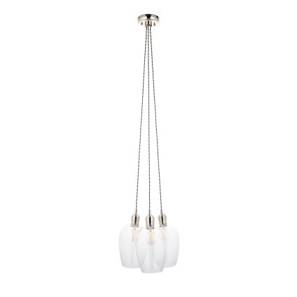 Endon 120644 - Rippvalgusti kaabliga 3xE27/10W/230V läikiv kroom