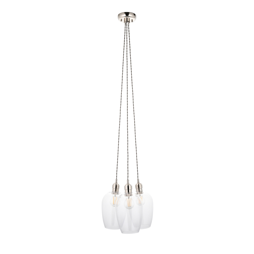 Endon 120644 - Rippvalgusti kaabliga 3xE27/10W/230V läikiv kroom