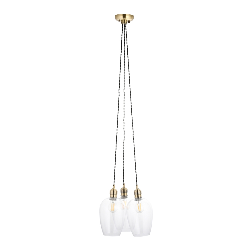 Endon 120648 - Rippvalgusti juhtmega 3xE27/10W/230V messing