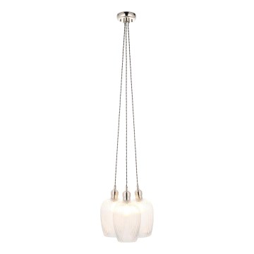 Endon 120652 - Rippvalgusti kaabliga 3xE27/10W/230V, läikiv kroom