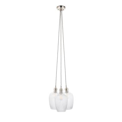 Endon 120652 - Rippvalgusti kaabliga 3xE27/10W/230V, läikiv kroom