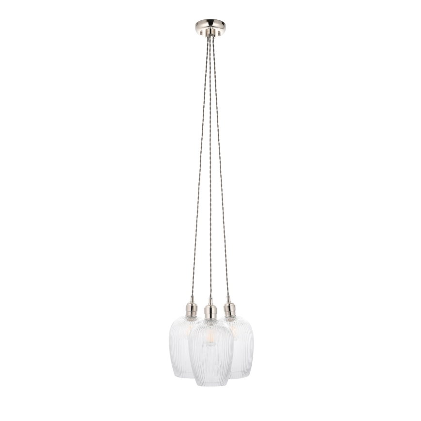 Endon 120652 - Rippvalgusti kaabliga 3xE27/10W/230V, läikiv kroom