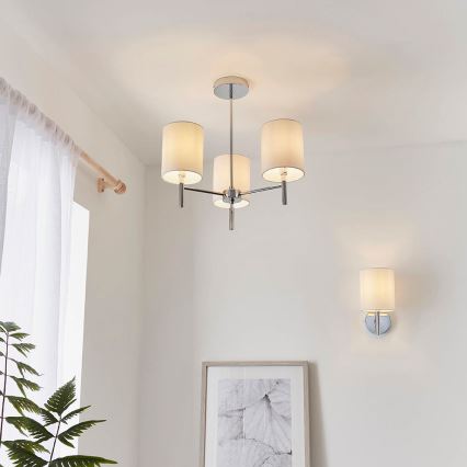 Endon 56642 - Ripplühter BRIO 3xE14/40W/230V läikiv kroom/valge
