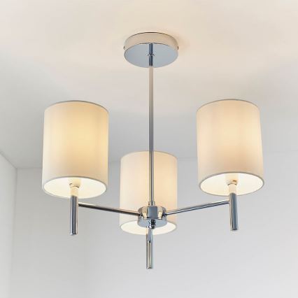 Endon 56642 - Ripplühter BRIO 3xE14/40W/230V läikiv kroom/valge