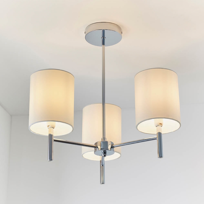 Endon 56642 - Ripplühter BRIO 3xE14/40W/230V läikiv kroom/valge